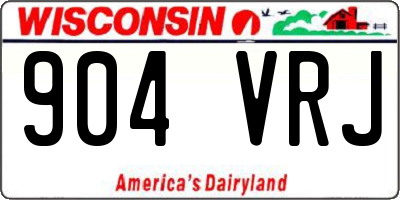 WI license plate 904VRJ