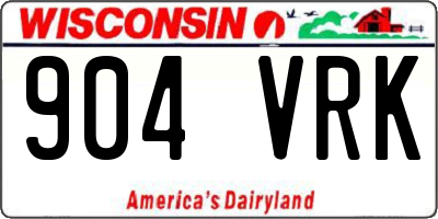 WI license plate 904VRK
