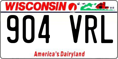 WI license plate 904VRL