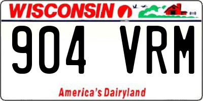 WI license plate 904VRM