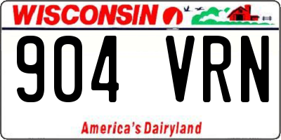 WI license plate 904VRN
