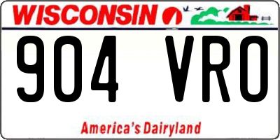 WI license plate 904VRO