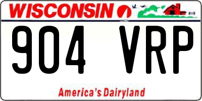 WI license plate 904VRP