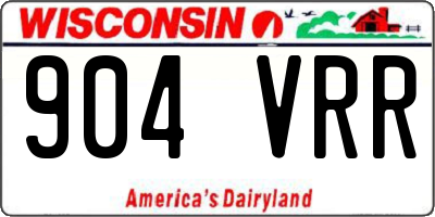 WI license plate 904VRR