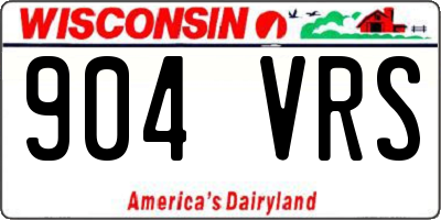 WI license plate 904VRS