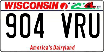 WI license plate 904VRU