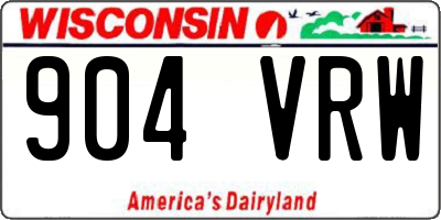 WI license plate 904VRW
