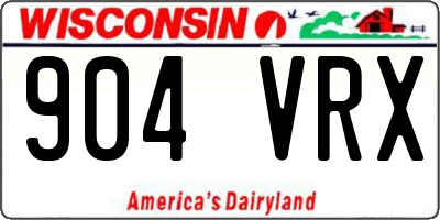 WI license plate 904VRX