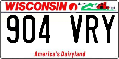 WI license plate 904VRY