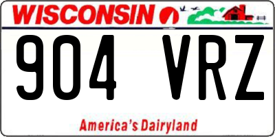 WI license plate 904VRZ