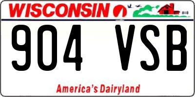 WI license plate 904VSB