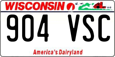 WI license plate 904VSC