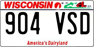 WI license plate 904VSD