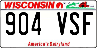 WI license plate 904VSF