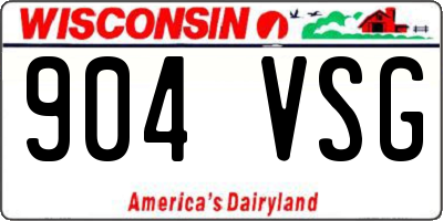 WI license plate 904VSG