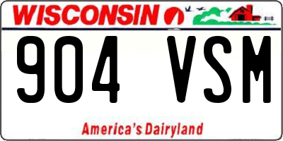 WI license plate 904VSM
