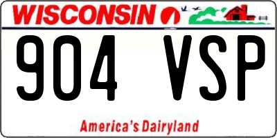 WI license plate 904VSP