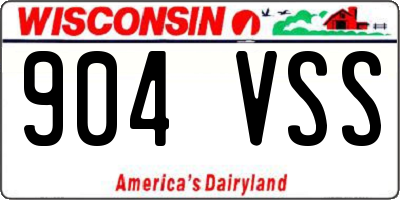 WI license plate 904VSS