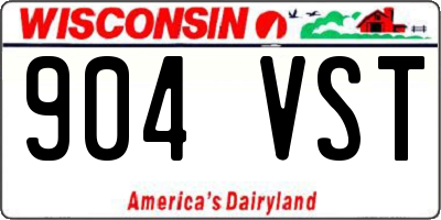 WI license plate 904VST