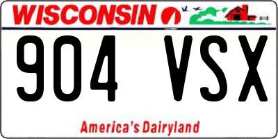 WI license plate 904VSX