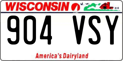 WI license plate 904VSY