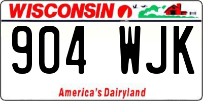 WI license plate 904WJK