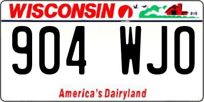 WI license plate 904WJO