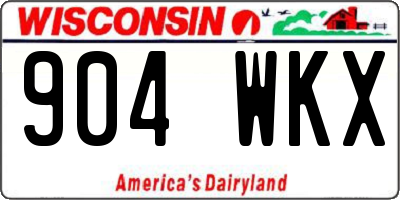 WI license plate 904WKX