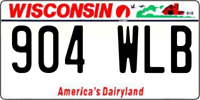 WI license plate 904WLB