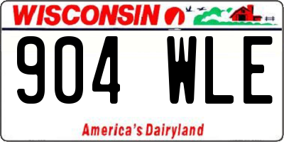 WI license plate 904WLE