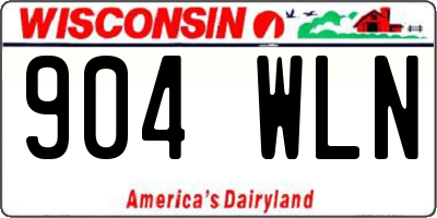 WI license plate 904WLN
