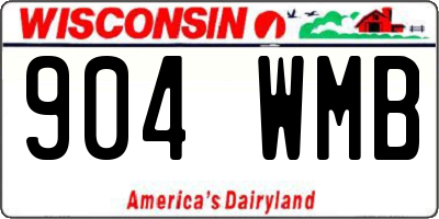 WI license plate 904WMB