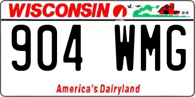 WI license plate 904WMG