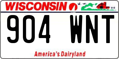 WI license plate 904WNT