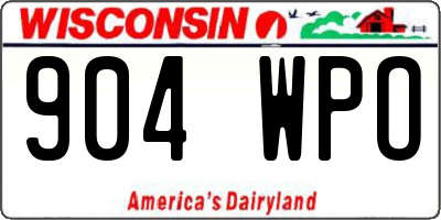 WI license plate 904WPO