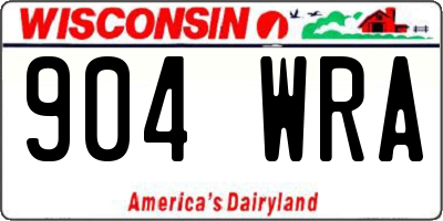 WI license plate 904WRA