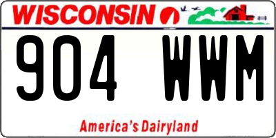 WI license plate 904WWM
