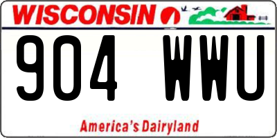 WI license plate 904WWU