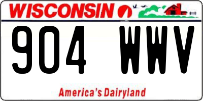 WI license plate 904WWV
