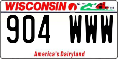 WI license plate 904WWW