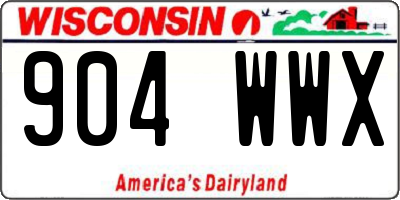WI license plate 904WWX