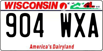 WI license plate 904WXA