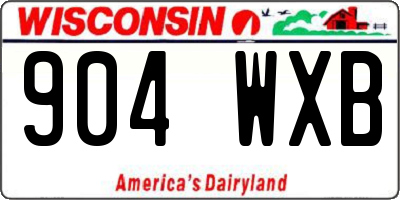 WI license plate 904WXB