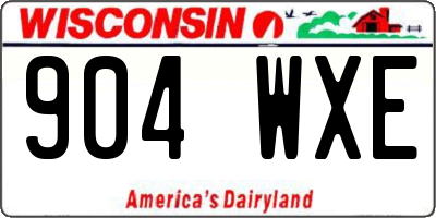 WI license plate 904WXE