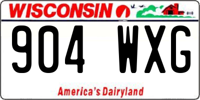 WI license plate 904WXG