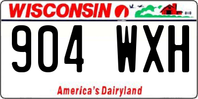WI license plate 904WXH
