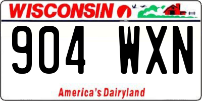 WI license plate 904WXN