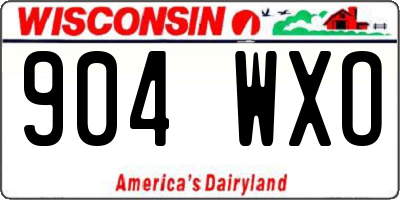 WI license plate 904WXO