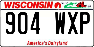 WI license plate 904WXP