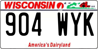 WI license plate 904WYK